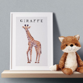 Niedliches Baby Giraffe Zeichnend Kinderplakat Poster