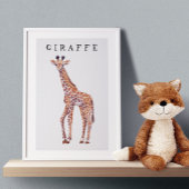 Niedliches Baby Giraffe Zeichnend Kinderplakat Poster