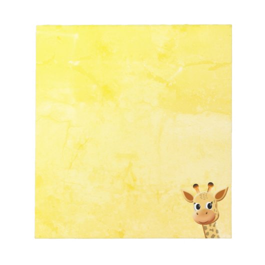 Niedliches Baby Giraffe Zeichnend Notizblock (Vorderseite)