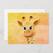 Niedliches Baby Giraffe Zeichnend Postkarte (Vorne/Hinten)
