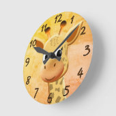 Niedliches Baby Giraffe Zeichnend Runde Wanduhr (Winkel)