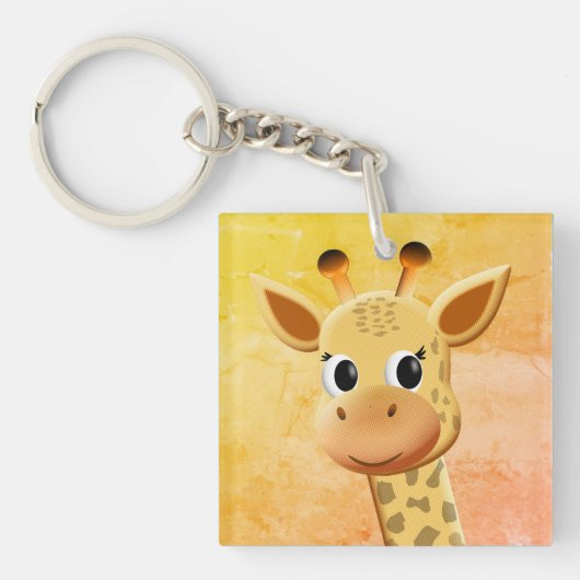 Niedliches Baby Giraffe Zeichnend Schlüsselanhänger (Vorderseite)