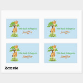 Niedliches Baby Giraffe zurück in die Schule Rechteckiger Aufkleber (Blatt)