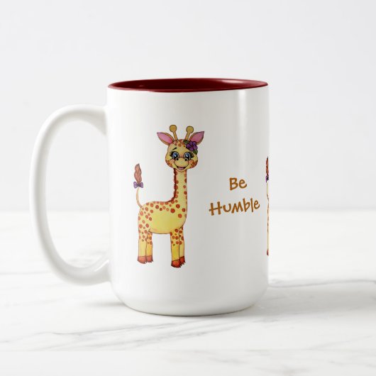 Niedliches Baby-Giraffe Zweifarbige Tasse (Links)