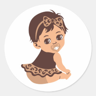 Niedliches Baby Girl im Safari Outfit Sticker
