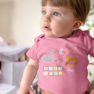 Niedliches Baby Girl Pink Toys mit Namen Strampler