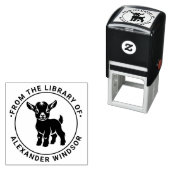 Niedliches Baby Goat Stehend #1 Round Library Book Permastempel (Beispiel)