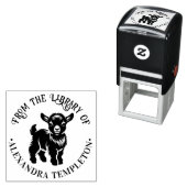 Niedliches Baby Goat Stehend #2 Round Library Book Permastempel (Beispiel)