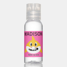 Niedliches Baby Hai Gelb und Rosa Monogramm