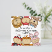 Niedliches Baby-Halloween-Kostüm-Party Einladung (Stehend Vorderseite)
