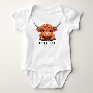 Niedliches Baby Highland Cow Strampler