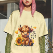Niedliches Baby Highland Kuh und Sonnenblumen West T-Shirt