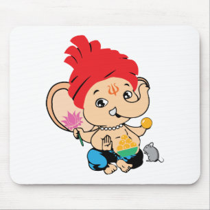 Niedliches Baby-hindischer Gott Bal Ganesh Mousepad