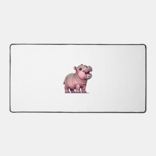 Niedliches Baby Hippo Moo Deng - Spaß und Spielfre Schreibtischunterlage