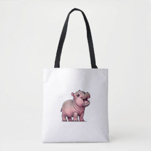 Niedliches Baby Hippo Moo Deng - Spaß und Spielfre Tasche