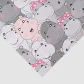Niedliches Baby Hippos Tissue Paper Seidenpapier (Detail)