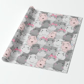 Niedliches Baby Hippos Wrapping Paper Geschenkpapier (Ungerollt)