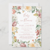 Niedliches Baby in Bloom Floral Girl Babydusche Bo Einladung (Vorderseite)