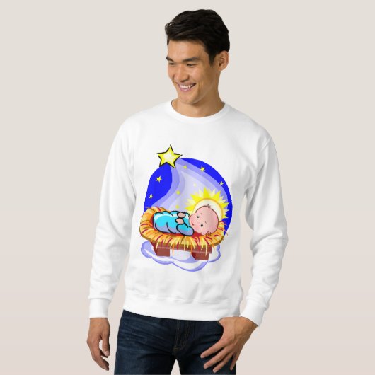 Niedliches Baby Jesus und Stern Sweatshirt (Vorne ganz)