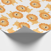 Niedliches Baby-Jungle-Löwen-Packpapier Geschenkpapier (Ecke)