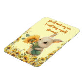 Niedliches Baby-Kaninchen mit Sonnenblumen-Flexibl Magnet (Linke Seite)