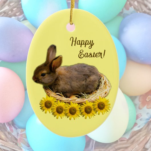 Niedliches Baby-Kaninchen - Osterhasen Keramik Ornament