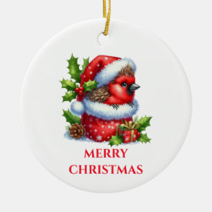 Niedliches Baby Kardinal Weihnachten Keramik Ornament