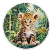 Niedliches Baby-Kinderzimmer-Leopard Keramikknauf (Vorderseite)