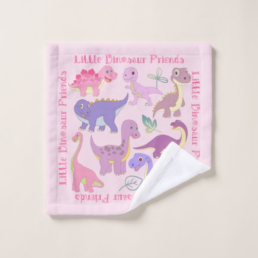 Niedliches Baby-Kleinkind-Dinosaurier-Collage-Must Badhandtuch Set (Waschlappen)