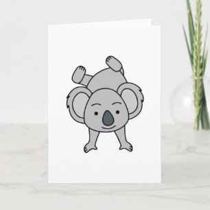 Niedliches Baby Koala mit einem Lächeln auf einem Karte