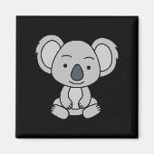 Niedliches Baby Koala mit einem Lächeln im Boden Magnet (Vorne)