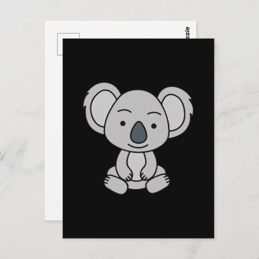 Niedliches Baby Koala mit einem Lächeln im Boden Postkarte (Vorne/Hinten)