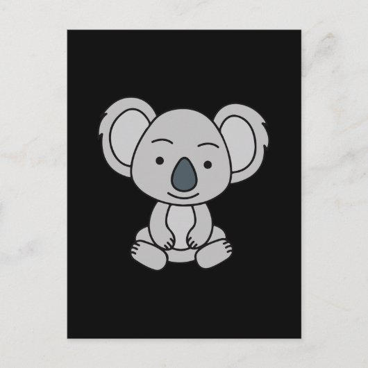 Niedliches Baby Koala mit einem Lächeln im Boden Postkarte (Vorderseite)