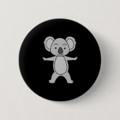 Niedliches Baby Koala mit Lächeln Stehend Button (Vorderseite)