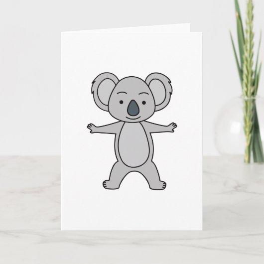 Niedliches Baby Koala mit Lächeln Stehend Karte (Vorderseite)