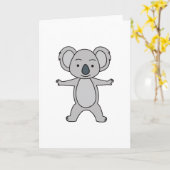 Niedliches Baby Koala mit Lächeln Stehend Karte (Gelbe Blume)