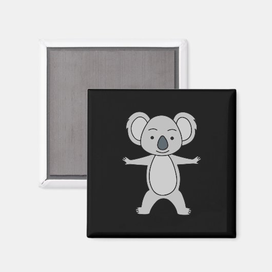 Niedliches Baby Koala mit Lächeln Stehend Magnet (Vorderseite/Rückseite)