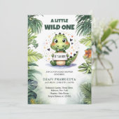 Niedliches Baby-Krokodil im Dschungel Einladung (Stehend Vorderseite)