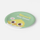 Niedliches Baby-Küken ungefähr, zum der Pappteller (Schrägansicht)