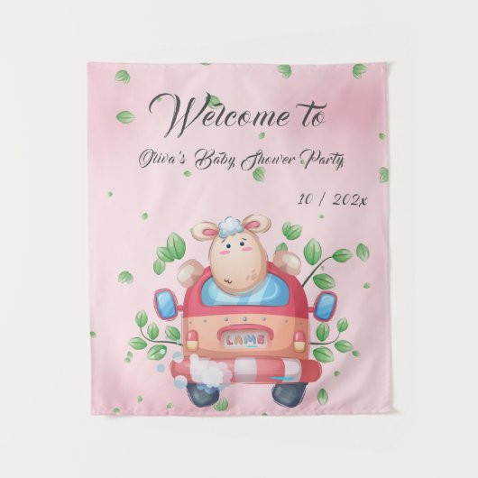 Niedliches Baby Lamb Baby Duschband Wandteppich (Vorderseite)