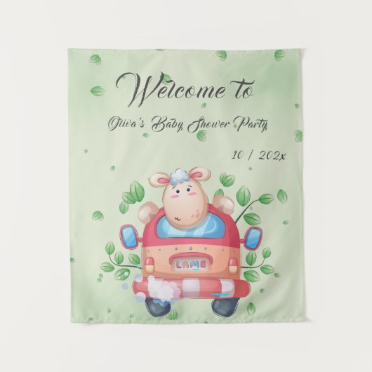 Niedliches Baby Lamb Baby Duschband Wandteppich (Vorderseite)