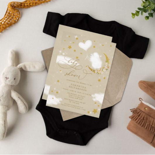 Niedliches Baby Lamb Ballon Kinderdusche Einladung