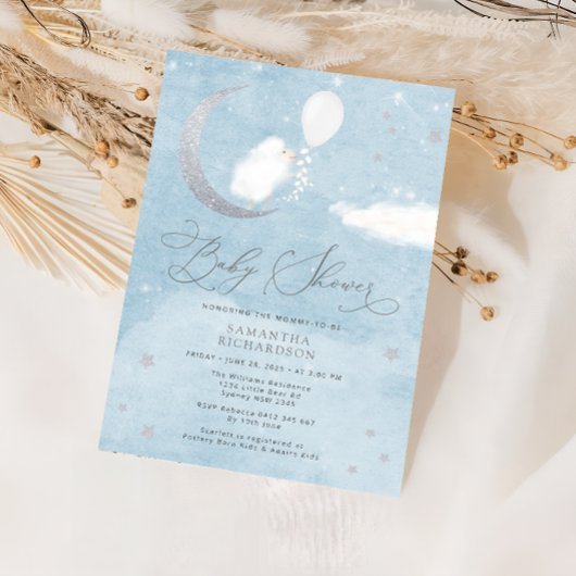 Niedliches Baby Lamb Ballon Kinderdusche Einladung