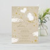 Niedliches Baby Lamb Ballon Kinderdusche Einladung (Stehend Vorderseite)