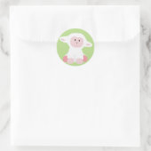 Niedliches Baby Lamb Runder Aufkleber (Tasche)