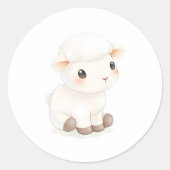 Niedliches Baby Lamb Sticker Aquarellbild (Vorderseite)