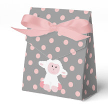 Niedliches Baby Lamb und rosa Polka Dots Girl