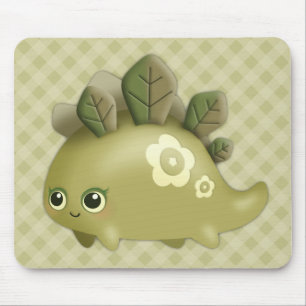 Niedliches Baby Leafy Dino - kawaii-artige Kreatur Mousepad