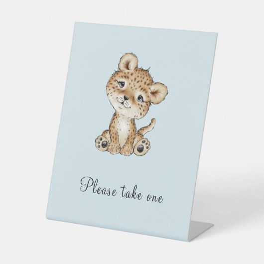 Niedliches Baby Leopard Bitte nehmen Sie ein Schil Sockelschild (Vorderseite)