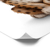 Niedliches Baby Leopard Cub mit Brille auf Weiß Poster (Ecke)